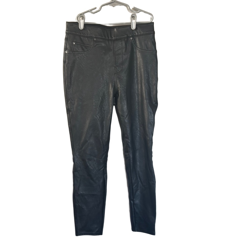 SPANX‎ Faux Leather Pants Women’s S Petite Black Slim Fit Y2K Workwear